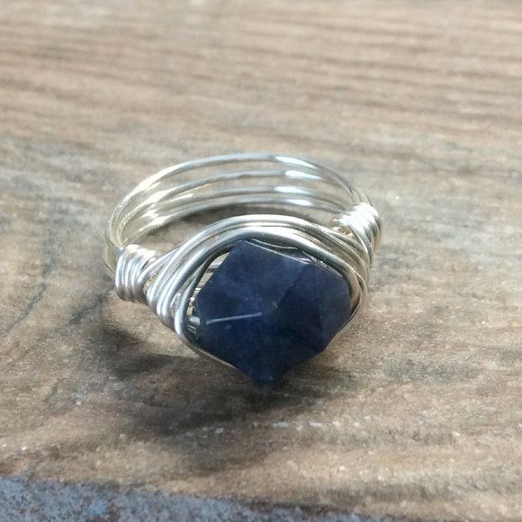 Sodalite ring, Sterling Silver, Blue gemstone ring - Picture 4 of 6